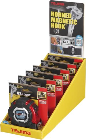 TAJIMA GS-Lock Tape Measure - 16ft x 1in Tape Measure with Compatible Clip & Horned Magnetic Hook - GS-MC16BW in Saudi Arabia