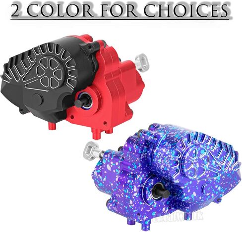 علبة تروس الألومنيوم كاملة حالة نقل مع ترقيات التروس ل 1/10 SCX10-AXI03004 CAPRA 1.9 UTB RC CRAWLER CAR ، (الأسود) in Saudi Arabia