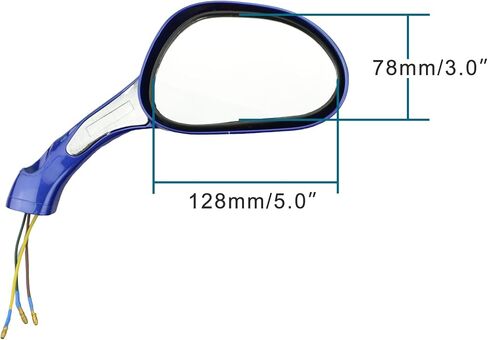 GOOFIT 8mm Motorcycle Rear View Mirror for GY6 50cc 125cc 150cc 250cc Scooter Moped Blue in Saudi Arabia