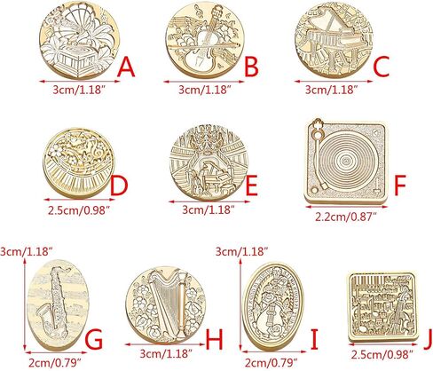 Thereisno Sealing Wax Stamp Head for Seal Envelope Invitation DIY Scrapbooking,Music Themed Wax Seal Stamp Head Replacement Sealing Wax Stamp Head in Kuwait