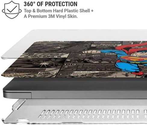 Skinit Case + Skin Compatible with MacBook Pro 14in (2021) - Officially Licensed Warner Bros Superman Mixed Media Design in Saudi Arabia