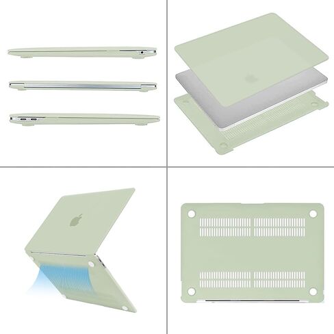 Mosiso متوافق مع MacBook Air 13 بوصة Case 2022-2018 A2337 M1 A2179 A1932 ، قشرة صلبة بلاستيكية وحقيبة الأكمام الرأسية مع غطاء الجيب وغطاء لوحة المفاتيح وحامي الشاشة وحقيبة التخزين ، Sage Green in Saudi Arabia