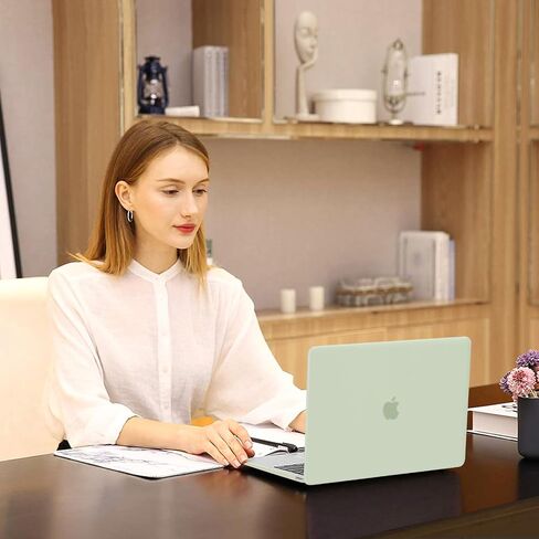 Mosiso متوافق مع MacBook Air 13 بوصة Case 2022-2018 A2337 M1 A2179 A1932 ، قشرة صلبة بلاستيكية وحقيبة الأكمام الرأسية مع غطاء الجيب وغطاء لوحة المفاتيح وحامي الشاشة وحقيبة التخزين ، Sage Green in Saudi Arabia