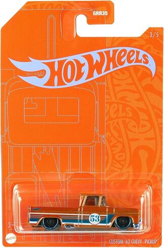 Hot Wheels Orange & Blue 53rd Anniversary Custom '62 Chevy Pickup Truck 3/5 DieCast 1:64th Scale in Saudi Arabia
