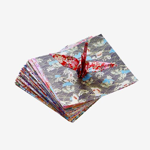 50 Origami Paper Yuzen Washi Paper Different Patterns Japanese Print 3x3 inches for Wedding Decor Japanese Designs, Mixed Patterns for Origami, Scrapbooking, DIY Gifts Origamipolly in Saudi Arabia