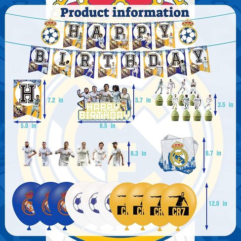 Football Themed Kids Birthday Party Decorations Set - Balloons, Banner, Tablecloth, Stickers - Football Theme Party Supplies in Saudi Arabia