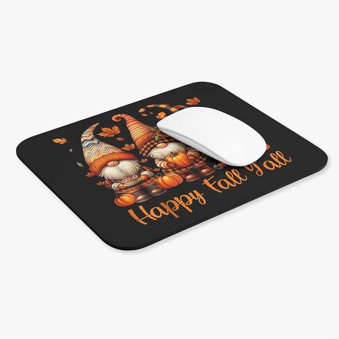 Fall Gnome Mouse Pad – Cozy Desk Decor, 'Happy Fall Y'all' Design, Square Foam Pad with Non-Slip Rubber Base in Saudi Arabia