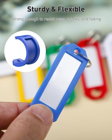 علامات مفتاح UniClife 20 PCS ، 5 ​​علامات مفتاح ملونة مع ملصقات ، 2.3 "× 0.8" ملصقات مفاتيح لسلسلة المفاتيح ، معرفات المفاتيح البلاستيكية مع حلقة مقسمة ، علامات حلقة مفتاح فارغة لمكتب المنزل والمدرسة in Saudi Arabia