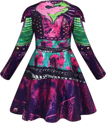 MetCuento Girls Halloween Costume with Wig Girls Zipper Jacket Long Sleeve Dress Kids Halloween Dress up Outfit in Saudi Arabia