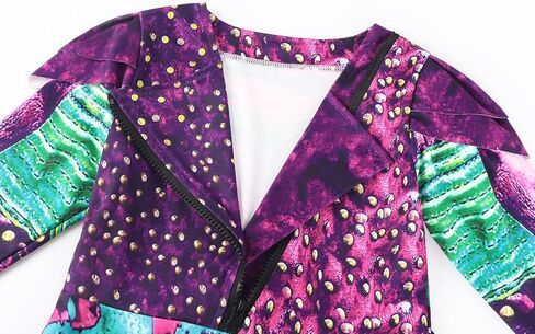 MetCuento Girls Halloween Costume with Wig Girls Zipper Jacket Long Sleeve Dress Kids Halloween Dress up Outfit in Saudi Arabia