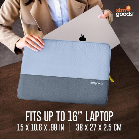 STM Origin Laptop Sleeve - Slim & Lightweight ، الداخلية المبطنة بالصوف ، وامتصاص الصدمات EVA 4 مم ، وصول سلس سحاب ، وتصميم أنيق وقائي لأجهزة الكمبيوتر المحمولة 16 " - قائمة أسود in Saudi Arabia