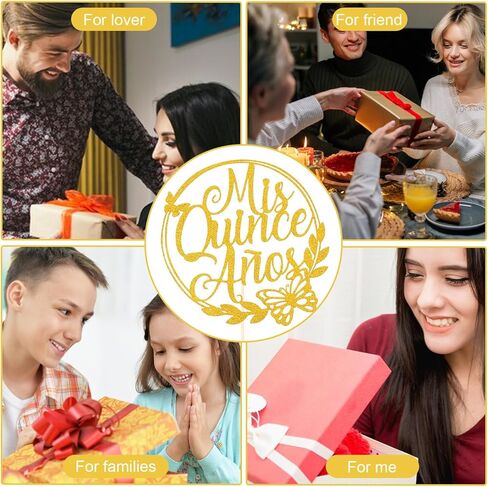 2PCS Mis Quince Anos Cake Topper, Gold 15th Birthday Cake Topper Feliz 15 Años Hello 15 Cake Mis 15 Años Decoration for 15th Birthday Cakes Party Decor in Kuwait