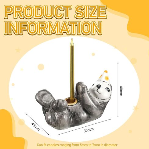 Otter Cake Topper Animal Birthday Party Decorations Ceramic Cute Cake Topper Reusable Candlestick Holder Mini Animal Sea Birthday Party Supply for Baby Shower Celebration, Fits 5-7 mm Candle in Saudi Arabia