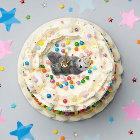 Otter Cake Topper Animal Birthday Party Decorations Ceramic Cute Cake Topper Reusable Candlestick Holder Mini Animal Sea Birthday Party Supply for Baby Shower Celebration, Fits 5-7 mm Candle in Saudi Arabia