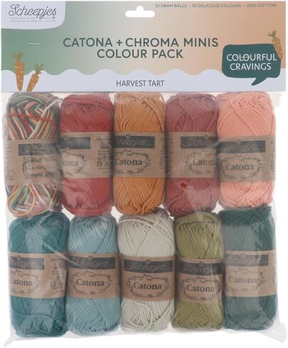 Scheepjes Catona و Chroma Color Pack 10x25g نغمات الحصاد in Saudi Arabia