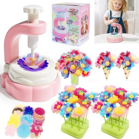 BEFANTST DIY Fabric Flower Craft Kit ، الفنون والحرف للأطفال 4-6 ، لا غراء مطلوب تعليمية إبداعية إبداعية مصنوعة يدويًا ألعاب مجموعة أدوات الأزهار للبنات هدية عيد الميلاد هدية عيد الميلاد in Kuwait