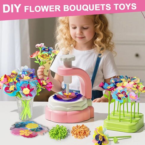 BEFANTST DIY Fabric Flower Craft Kit ، الفنون والحرف للأطفال 4-6 ، لا غراء مطلوب تعليمية إبداعية إبداعية مصنوعة يدويًا ألعاب مجموعة أدوات الأزهار للبنات هدية عيد الميلاد هدية عيد الميلاد in Kuwait