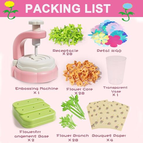 BEFANTST DIY Fabric Flower Craft Kit ، الفنون والحرف للأطفال 4-6 ، لا غراء مطلوب تعليمية إبداعية إبداعية مصنوعة يدويًا ألعاب مجموعة أدوات الأزهار للبنات هدية عيد الميلاد هدية عيد الميلاد in Kuwait