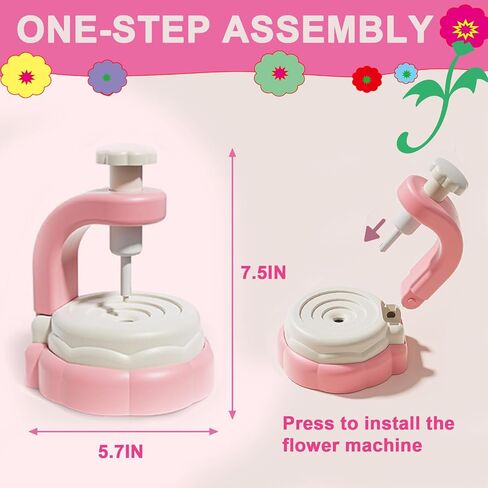 BEFANTST DIY Fabric Flower Craft Kit ، الفنون والحرف للأطفال 4-6 ، لا غراء مطلوب تعليمية إبداعية إبداعية مصنوعة يدويًا ألعاب مجموعة أدوات الأزهار للبنات هدية عيد الميلاد هدية عيد الميلاد in Kuwait