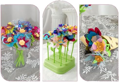 BEFANTST DIY Fabric Flower Craft Kit ، الفنون والحرف للأطفال 4-6 ، لا غراء مطلوب تعليمية إبداعية إبداعية مصنوعة يدويًا ألعاب مجموعة أدوات الأزهار للبنات هدية عيد الميلاد هدية عيد الميلاد in Kuwait