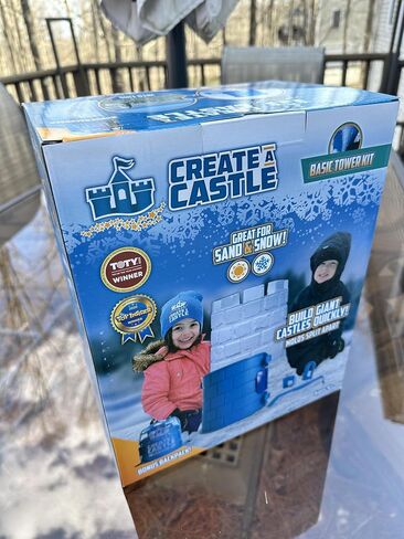 Create A Castle Sandcastle Kit as Seen on Shark Tank, 4 Piece Outdoor Beach Toy Set for Kids and Adults, Towers, Building Tools, Portable Mesh Storage Backpack - Basic Blue in Saudi Arabia