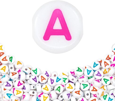 360Pcs 4X7mm Acrylic Letter Beads for Jewelry Making - White Round Vowel Letter E Beads for Bracelets, Necklaces, DIY Crafts in Saudi Arabia