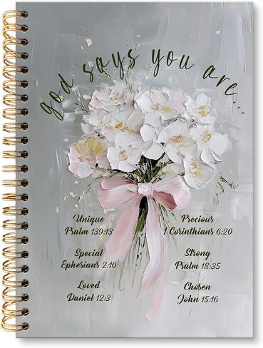 huester God Says You Are Christian Notebook Journal, Floral Bible Journal for Women, Prayer Notebooks for Note Taking, Inspirational Christian Gifts for Women Hardcover Spiral Notebook, 5.5x8.3 Inch 748-HL-Book in Saudi Arabia