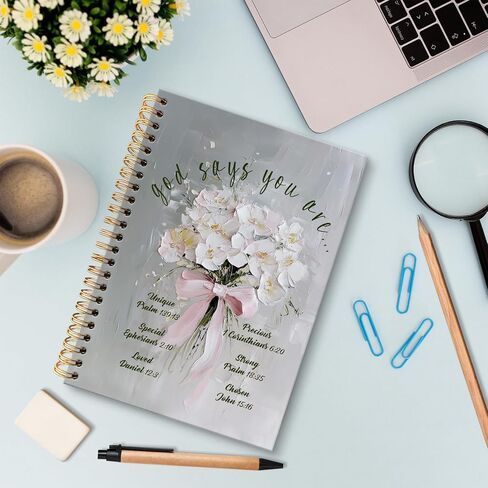 huester God Says You Are Christian Notebook Journal, Floral Bible Journal for Women, Prayer Notebooks for Note Taking, Inspirational Christian Gifts for Women Hardcover Spiral Notebook, 5.5x8.3 Inch 748-HL-Book in Saudi Arabia