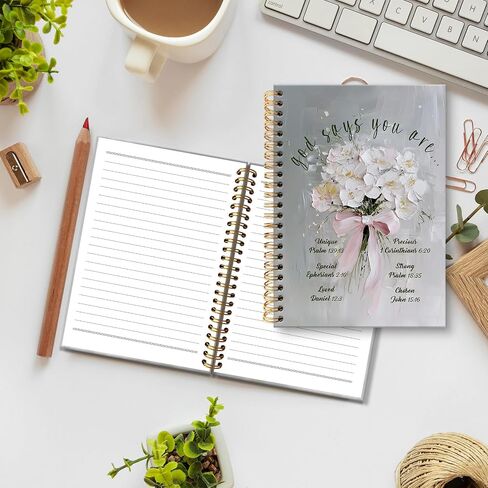 huester God Says You Are Christian Notebook Journal, Floral Bible Journal for Women, Prayer Notebooks for Note Taking, Inspirational Christian Gifts for Women Hardcover Spiral Notebook, 5.5x8.3 Inch 748-HL-Book in Saudi Arabia