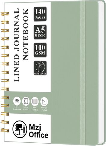 دفاتر اليومية المبطنة للنساء الحلزوني | A5 دفتر حلزوني | 100GSM ، حكمت الكلية الورقية السميكة ، 70 ورقة/140 صفحة ، دفتر غلاف للمكاتب المدرسية ملاحظات اليومية والعودة إلى دفاتر المدرسة. in Kuwait