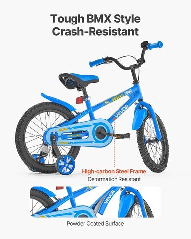 دراجة Vevor Kids ، 14/16/18 بوصة على دراجة BMX على طراز BMX ، وعجلات التدريب ، وتشملها ، متينة وسهلة التجميع ، دراجة صغيرة للبنين والبنات ، in Saudi Arabia