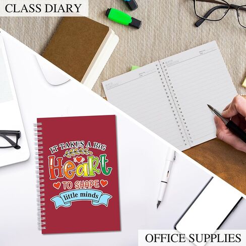 2Pcs Teacher Spiral Notebooks,Teacher Gifts Ruled Hardbound Journal Writing Notebooks School Office Supplies Teacher Appreciation Gift (2Pcs AMZ Teacher Light Green) in Saudi Arabia