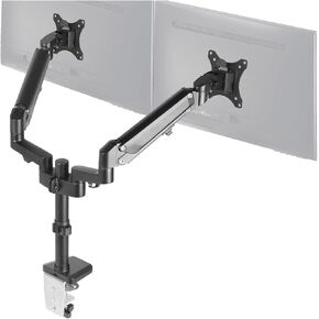 Black Dual 17" to 32" Heavy Duty Computer Monitor Pneumatic Arm Desk Stand - in Kuwait