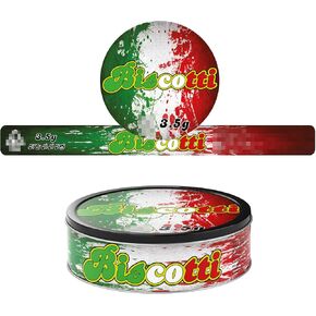 قصدير ختم ذاتي 100 مل يمكن ملصقات - ملصقات ملصقات ملصقات جانبية - 3.5G Cali Press -in Tin Stickers فقط - Biscotti X30 in Kuwait