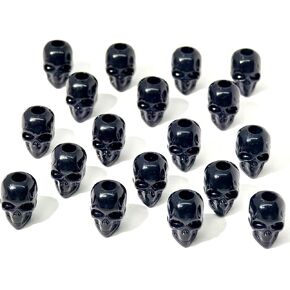 Hip hop Style Acrylic Skull 15mm Beads Large Hole for DIY Bracelet, Keychain, Jewelry,Phone Chain, 220 Pieces, Black (Absolute Black) in Saudi Arabia