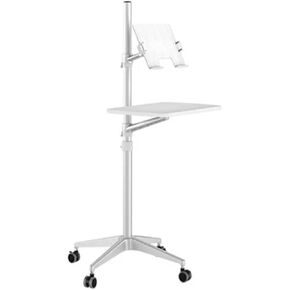 UT-2 MOTION ERGONIMIC FULL MOTION 2-in-1 LAPTOP FLOOR STAND STAND MONITION لوحة مفاتيح الطرف قابلة للتعديل المكتب المحمول المحمول المحمول (Silver) in Kuwait