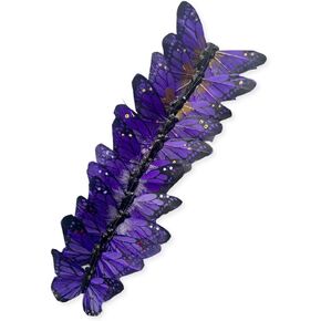 ريش الأرجواني الفراشة 3inch 12pk ، ريش الاصطناعية الأزهار الأزهار الفراشة in Kuwait