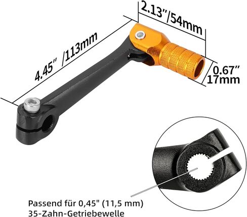 رافعة ناقل الحركة CNC قابلة للطي مع مفتاح L لـ Kayo T2 T4 T4L TTR 125 Zonshen 250cc ATV Dirt BikePit Bike - 6061 ألومنيوم للطيران-أسود-برتقالي in Kuwait