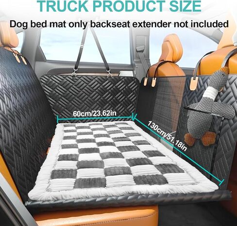 Backseat Pet Bed Mat, Dogs Bed for Car Back Seat, Non-Slip and Anti-Chew Travel Dog Bed, Plush Dog Bed Cover, Easy to Clean, Suitable for Laying on Sofas SUVs Sedans, Trucks (Grey&White) in Saudi Arabia