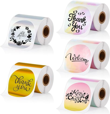700 Pcs Round Texture Thermal Label 2 Inch Waterproof Gradient Circle Stickers Circle Direct Thermal Labels for Logo Design Thanks Card Small Business Wrapping in Saudi Arabia