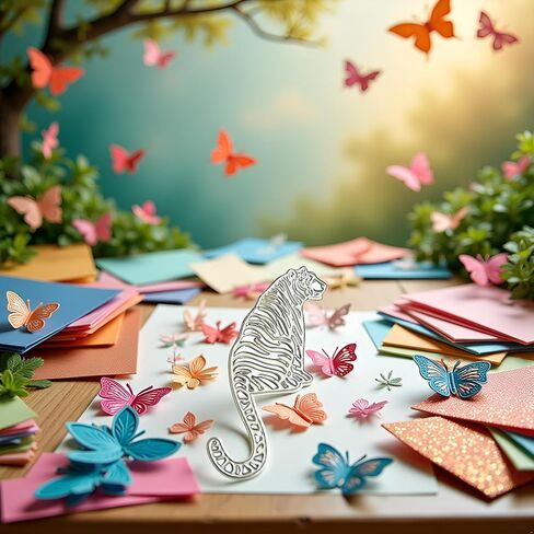 Tiger Die Cut for Card Making, Animal Metal Cutting Dies Congratulations Die Cuts Embossing Stencils Template for DIY Scrap-Booking Decor Wedding Birthday Blessing Card in Saudi Arabia