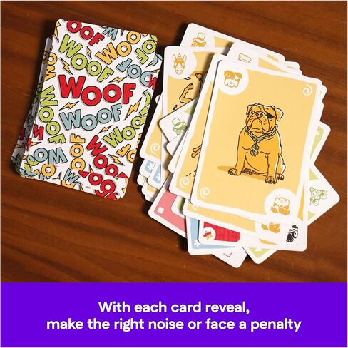 Spin Master Games, Woof Woof Woof: A Fast-Paced Classic Matching Card Game Battle Featuring Hilarious Animal Sounds, Fun Activity for Teens, Adults & Family Game Night, 2-8 Players, for Ages 7 & Up in Saudi Arabia