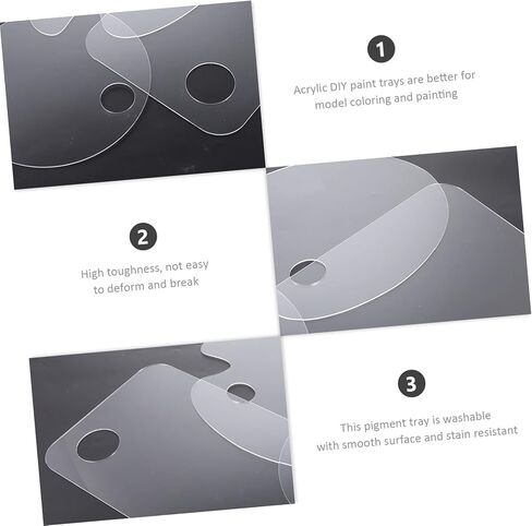 Angoily 3pcs Paint Pallets Watercolor Palette Paint Mixing Plates Pigment Trays for Acrylic Watercolor Oil in Saudi Arabia