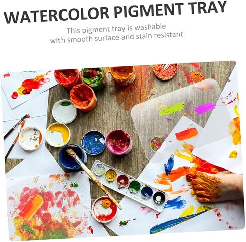 Angoily 3pcs Paint Pallets Watercolor Palette Paint Mixing Plates Pigment Trays for Acrylic Watercolor Oil in Saudi Arabia