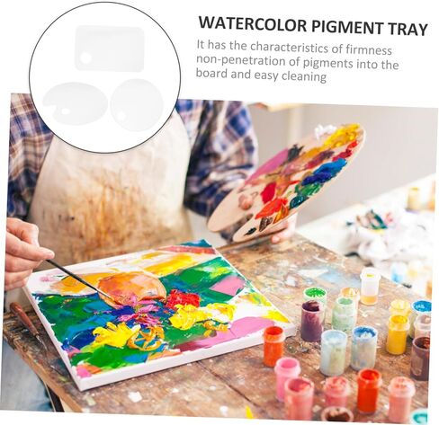 Angoily 3pcs Paint Pallets Watercolor Palette Paint Mixing Plates Pigment Trays for Acrylic Watercolor Oil in Saudi Arabia