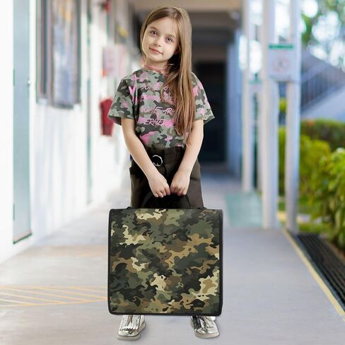 Green Vintage Camouflage 3 Ring Zipper Binder مع مقبض 1.5 بوصة منظم الموثق ، مجلد ملف Office Multi Multi مع حزام 500 ورقة in Saudi Arabia