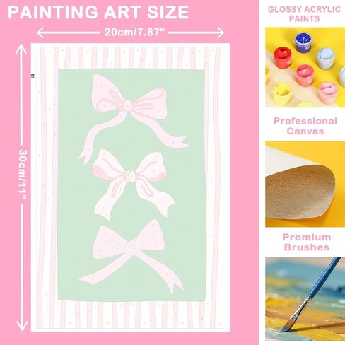 DlCloei صغير صغير من طلاء البالغين من قبل أرقام أرقام للبالغين المبتدئين على القماش ، DIY Art Club Number Paint by Numbers kit 6 Pack ، وأطقم الطلاء البالغين ، وحرف الفتيات في سن المراهقة in Saudi Arabia