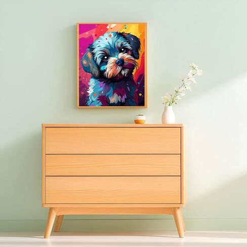 Zuvrdiai Dog Paint بأرقام للبالغين ، وطلاء الزيت الأكريليكي بأرقام أرقام للمبتدئين مع فرشاة Paintbrushes Canvas للفنون للديكور المنزلي 40x50cm in Saudi Arabia