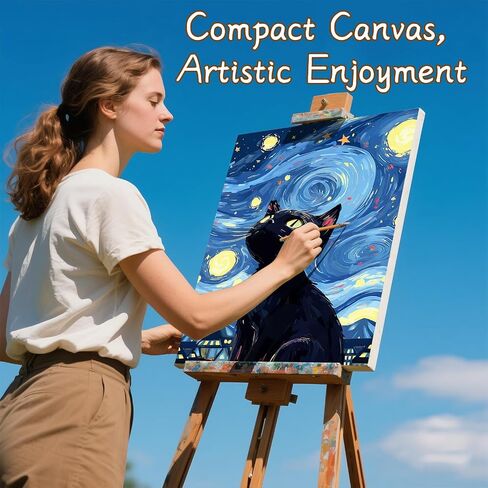 Qoosea Paint by Numbers Kit for Adults (Mooncat) : Paint Kits with Framed DIY Adults Paint by Number Kit Beginner Friend Painting Set Beautiful Art Suitable for Home Decor & Gift Giving in Saudi Arabia