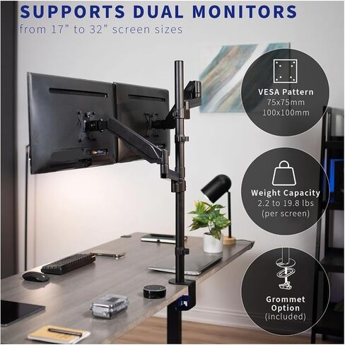 شاشة مزدوجة 17 "إلى 32" حامل مكتب SPRING STAND STAND - in Saudi Arabia